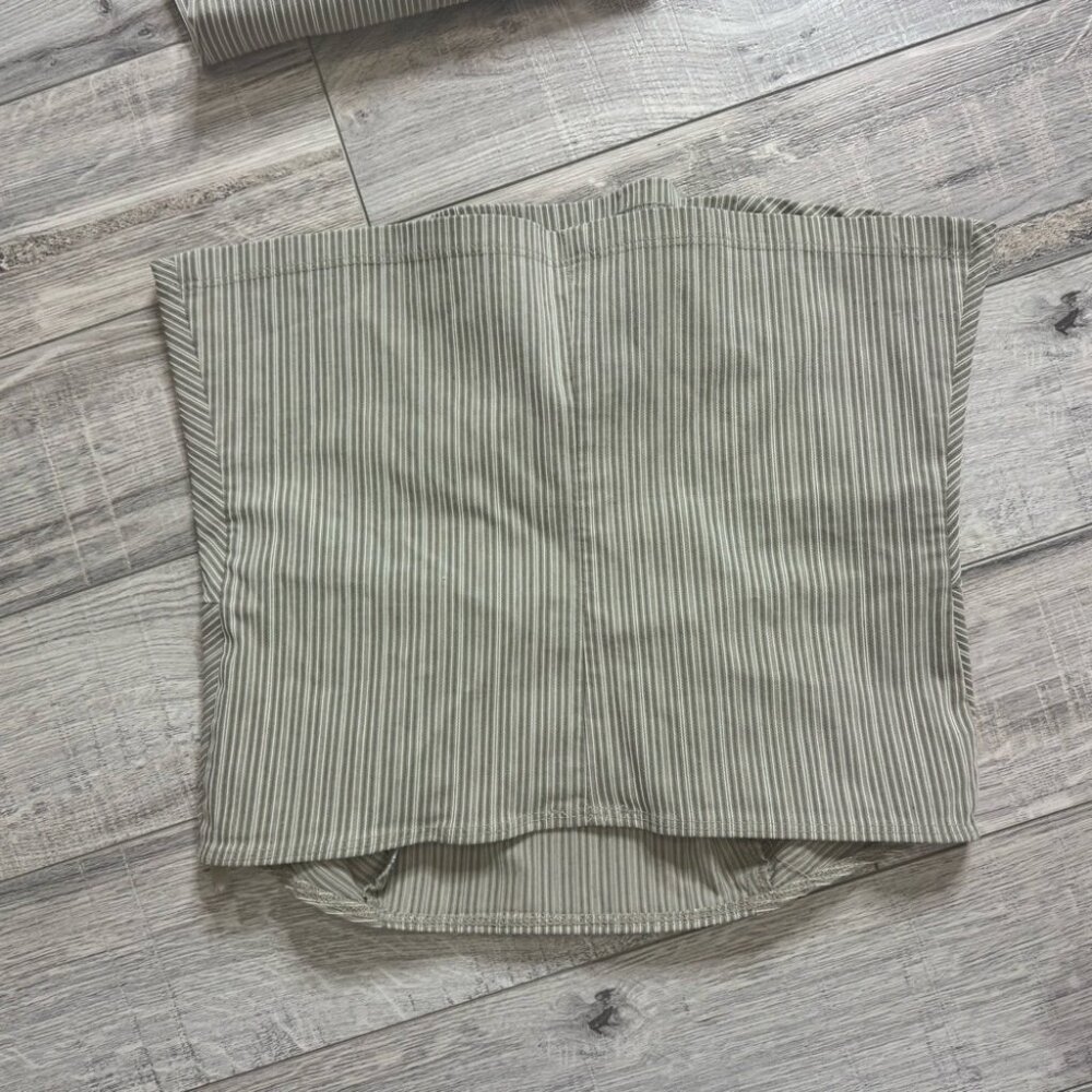 Le château set tube top Bottoms striped Grey cream beige vintage y2k 2000s - Picture 11 of 13